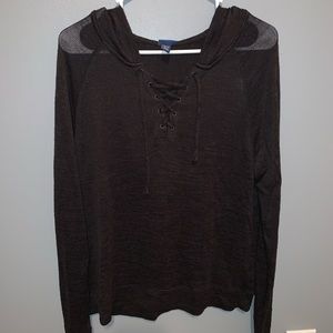 Prince & Fox Black See Through Lace Up LongSleeve